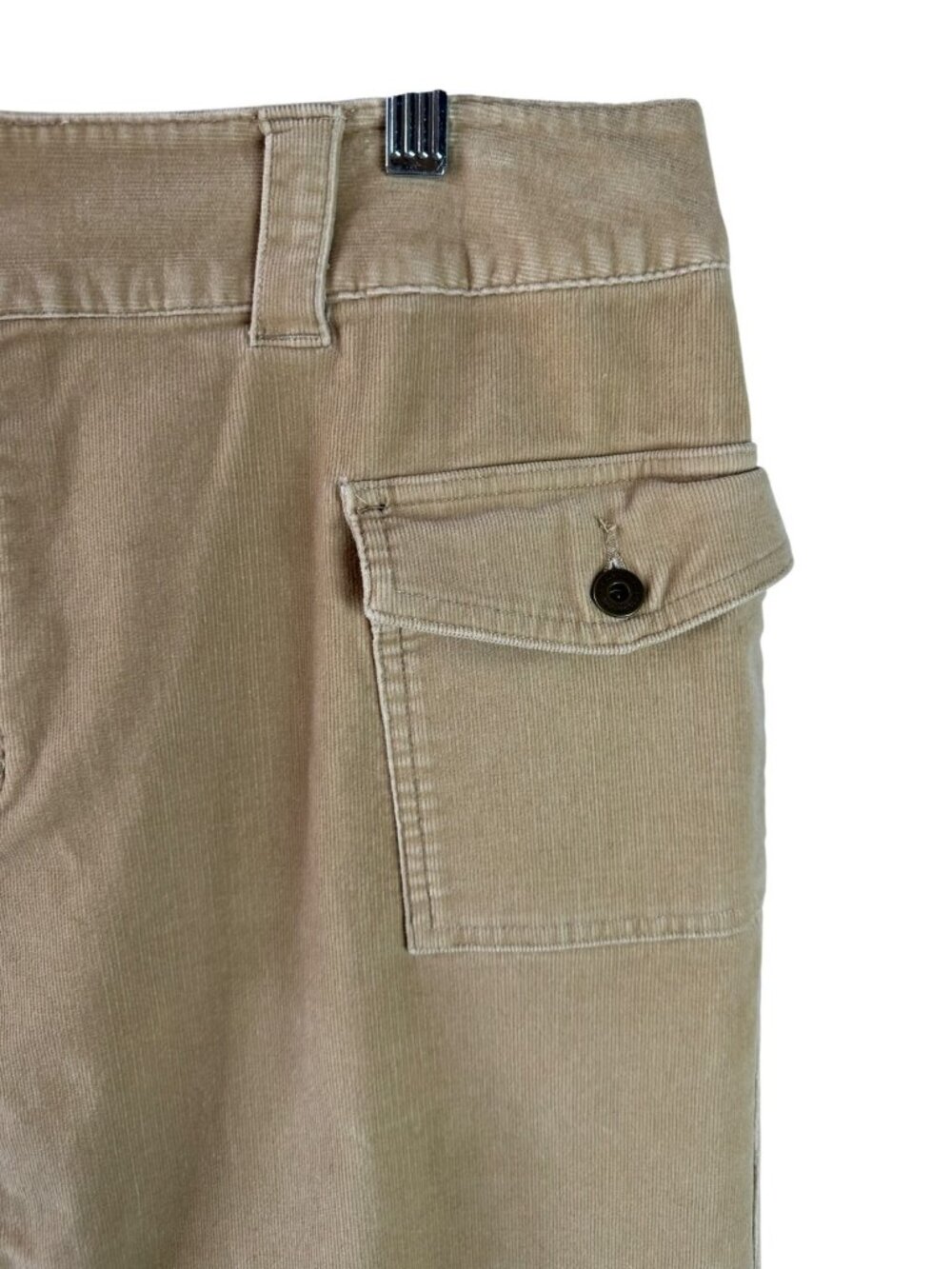Vintage Liz Claiborne Tan Corduroy Maxi Skirt Cargo Utility Cotton Modest 14 - Picture 3 of 6